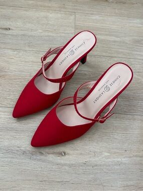 Chinese Laundry Red Pointed Toe Mule Heels Size 9.5